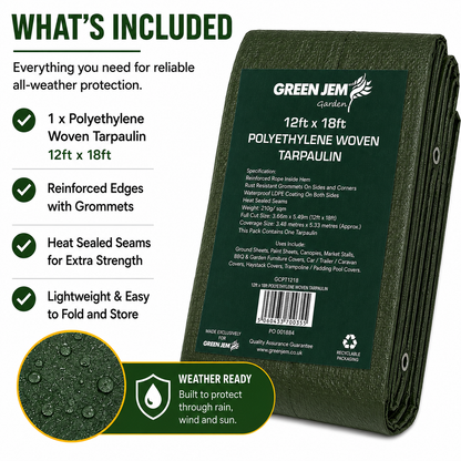 Green Tarpaulin Groundsheet waterproof polyethene