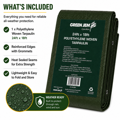 Green Tarpaulin Groundsheet waterproof polyethene