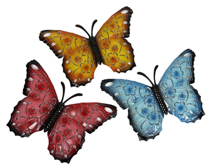 Metal butterfly Garden Ornament pack 0f 3