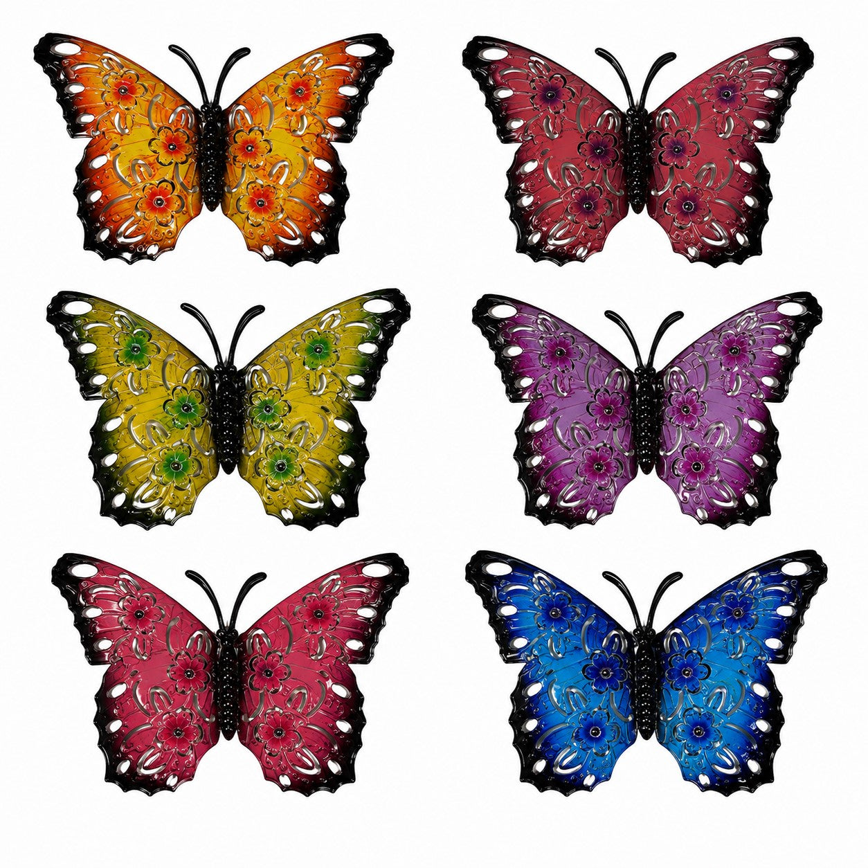 Metal butterfly Garden Ornament pack 0f 3