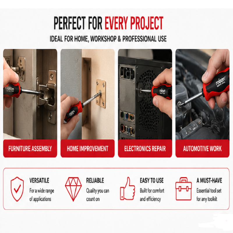 Rolson 28878 30 pc Screwdriver Set Screwdriver Sets Red / Silver