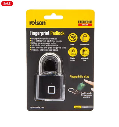 Rolson fingerprint padlock biometric