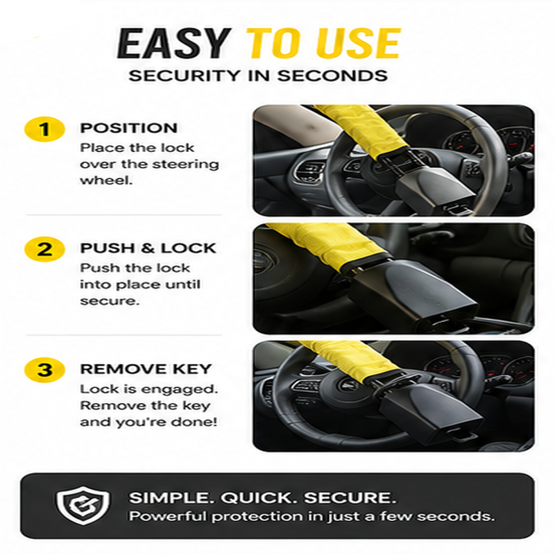 Rolson Steering Wheel lock set belt Vehicle security