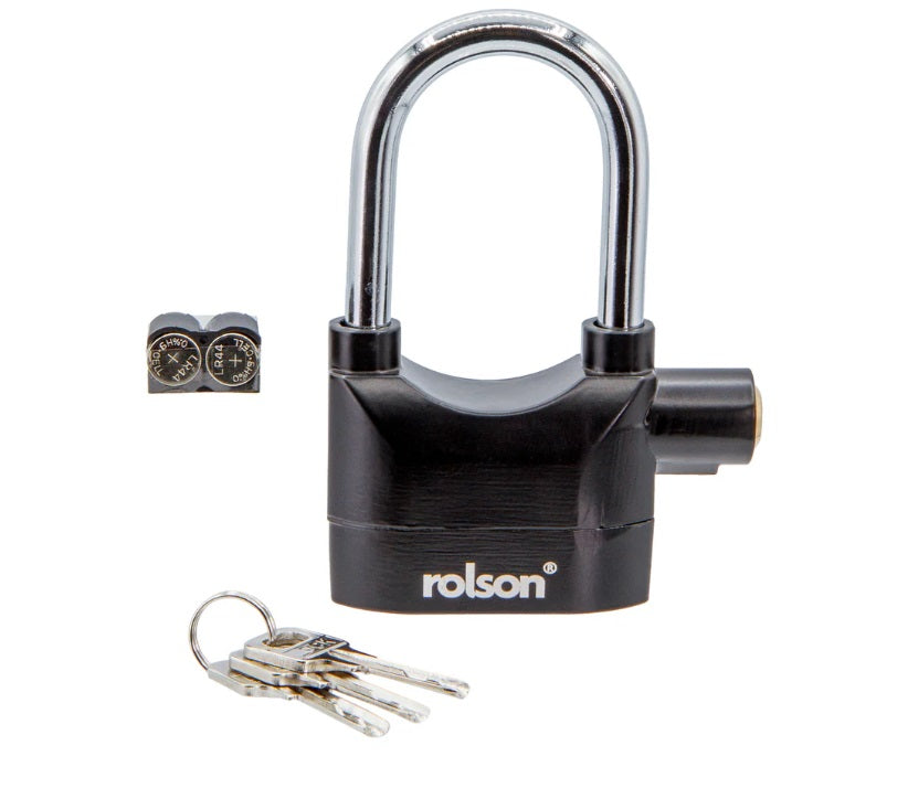 Long Shackled Alarmed Padlock 110db