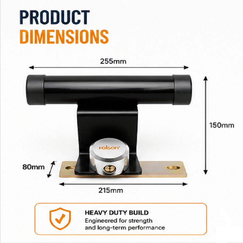 Rolson Heavy Duty Garage Door Lock for up & over garage doors Security Black