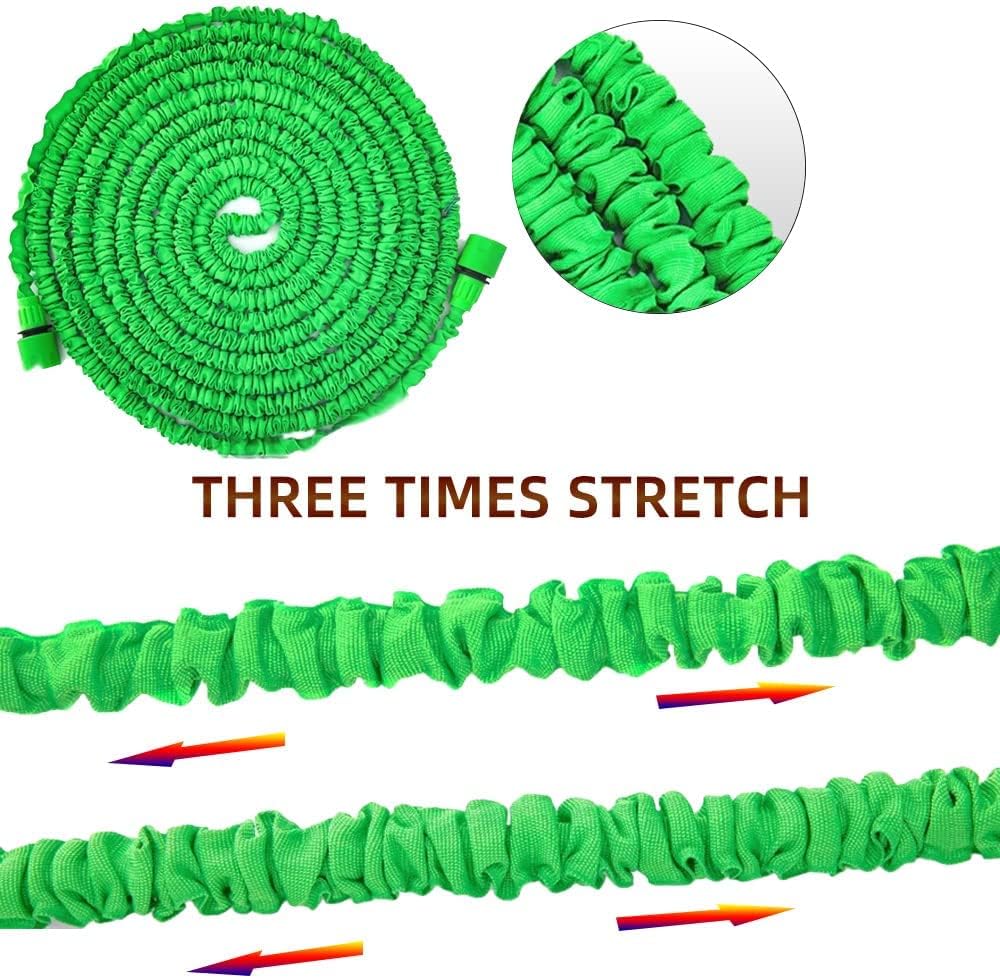 Expanding Hose pipe Garden Water Spray Gun Flexible Stretch Hosepipe 30m 100ft