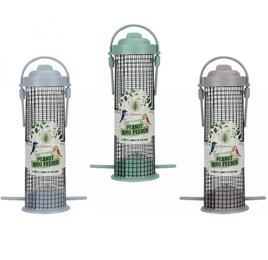 Green Hanging Bird Seed & Nut Feeder Pk2