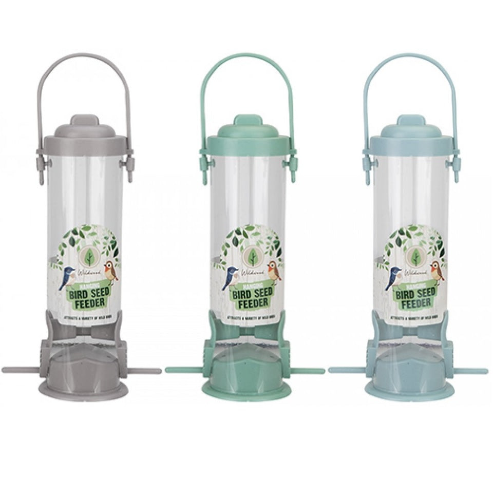 Green Hanging Bird Seed & Nut Feeder Pk2