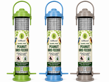 PMS Large Hanging Peanut Bird Feeder Blue 35Cm