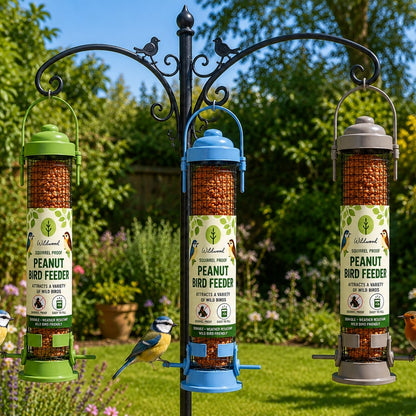PMS Large Hanging Peanut Bird Feeder Blue 35Cm