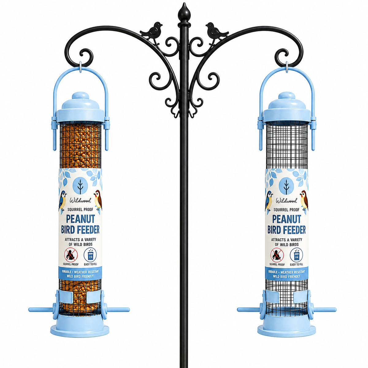 PMS Large Hanging Peanut Bird Feeder Blue 35Cm