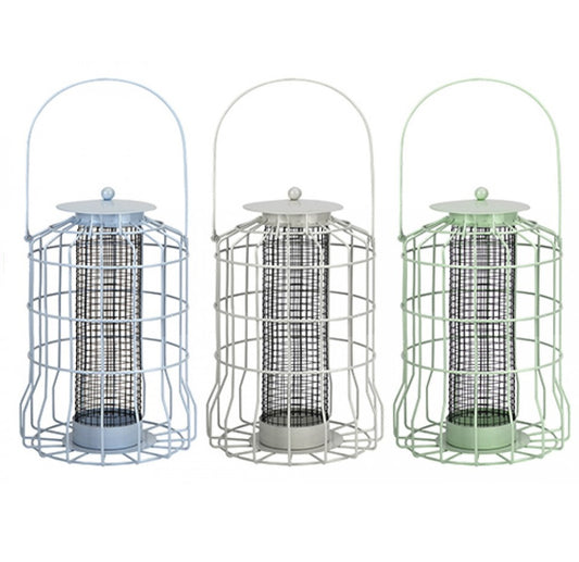Large Metal Squirrel Proof Peanut Bird Feeder Green