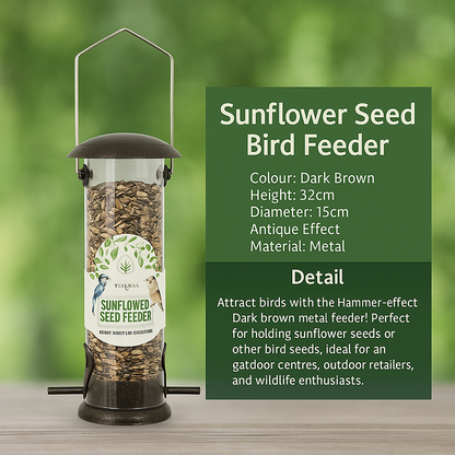 wildwood Bird Feeder Hammered Effect 23cm