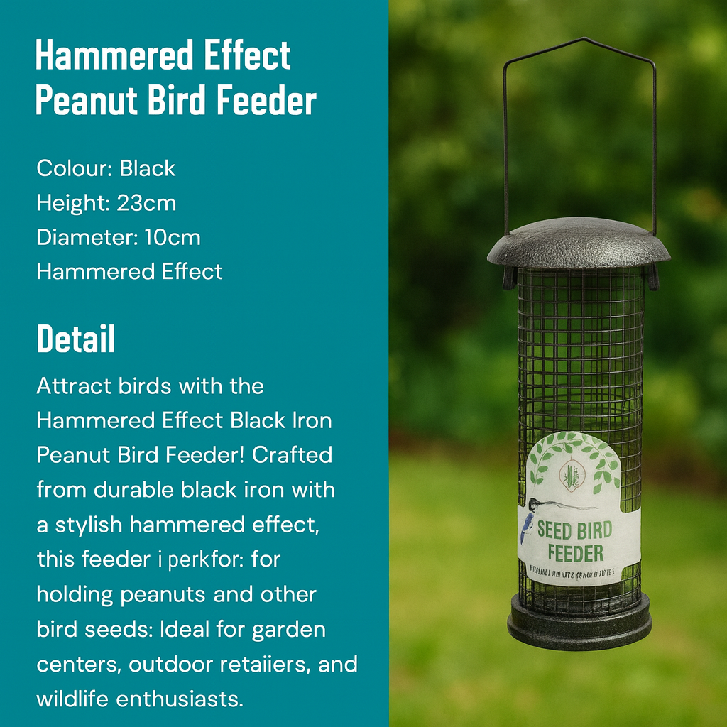 wildwood Bird Feeder Hammered Effect 23cm