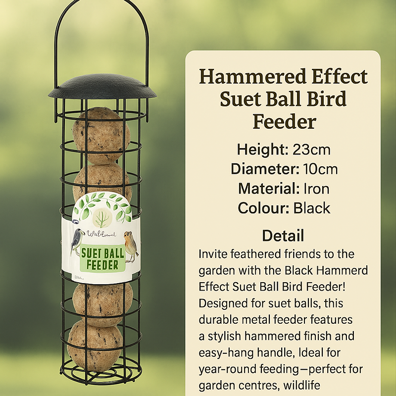 wildwood Bird Feeder Hammered Effect 23cm