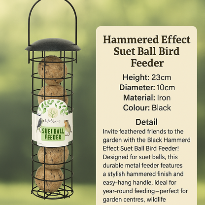 wildwood Bird Feeder Hammered Effect 23cm