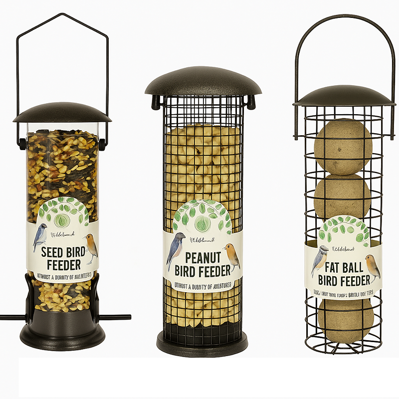 wildwood Bird Feeder Hammered Effect 23cm