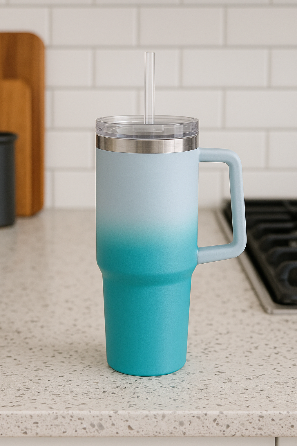 40oz Drinking Cup insulated Flask Double Wall With Straw Hot & Cold Assorted colours