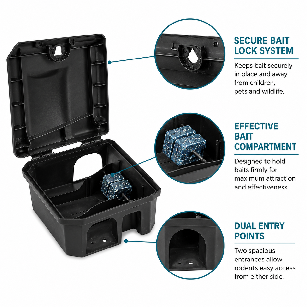 Outdoor Rat & Mouse lockable Bait Station with lock