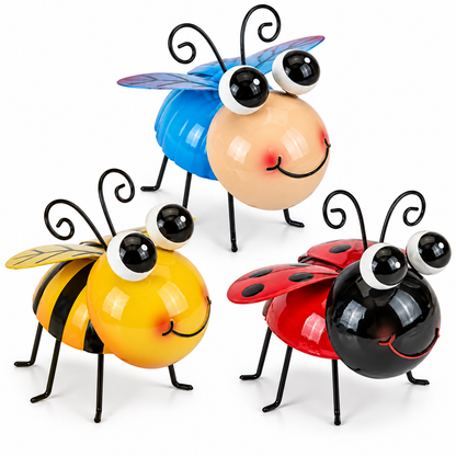 Jumbo 3d metal insect garden ornament pack of 3