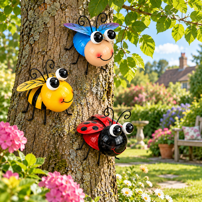 Jumbo 3d metal insect garden ornament pack of 3