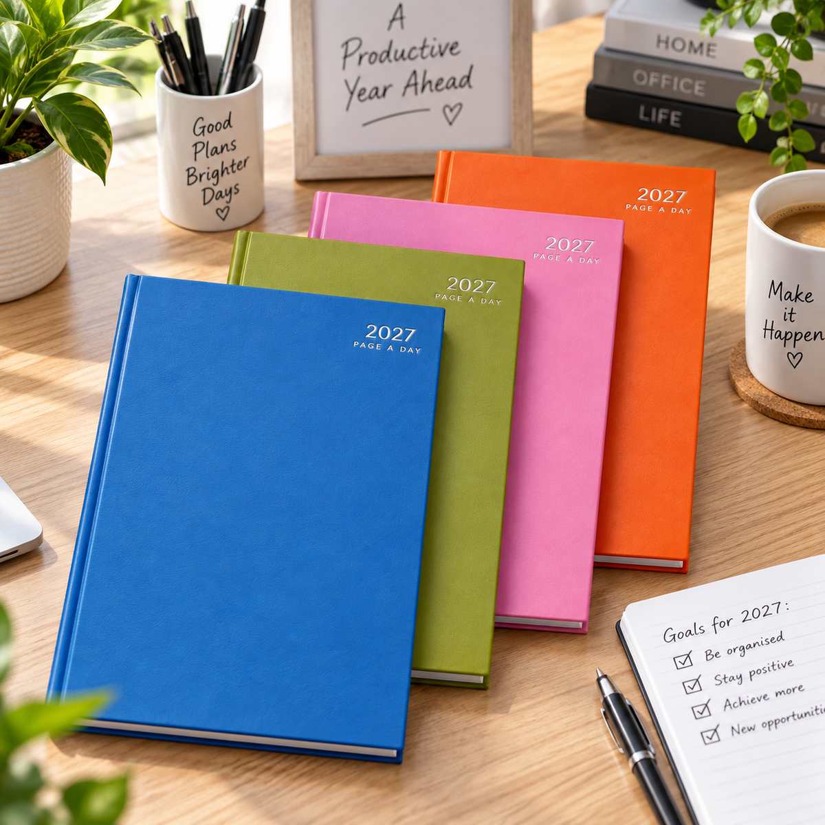 2027 Diary A5 Week To View Hardback Colours