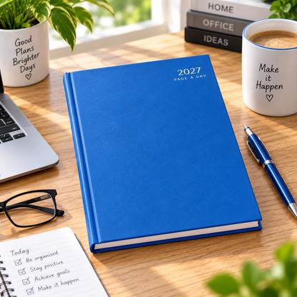 2027 Diary A4 Week To View Hardback Colours