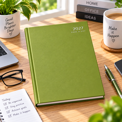 2027 Diary A4 Page a Day Hardback Colours