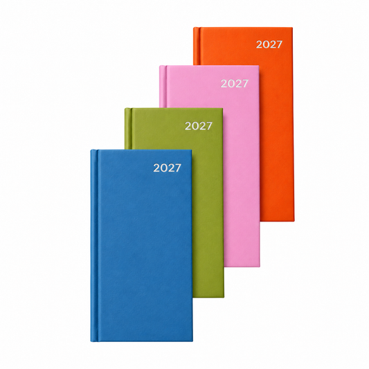 2027 Diary Slim Pocket Week To View Hardback Colours
