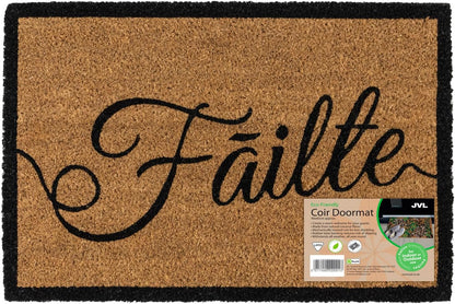 Door Mat JVL Irish Gaelic Failte Natural Coir 40 x 60 cm