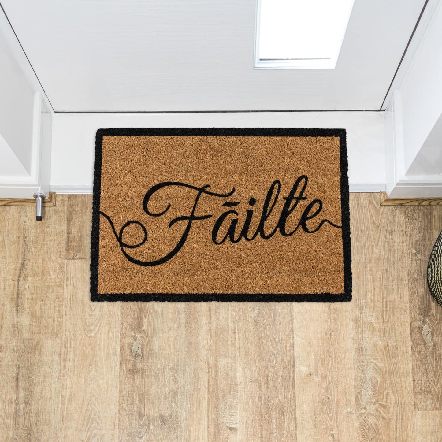 JVL Door Mat Irish Gaelic Failte Coir Natural 40 x 60 cm