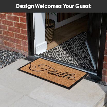 JVL Door Mat Irish Gaelic Failte Coir Natural 40 x 60 cm
