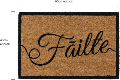 JVL Door Mat Irish Gaelic Failte Coir Natural 40 x 60 cm