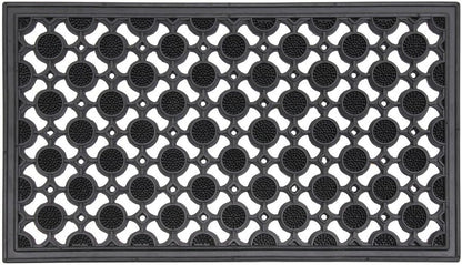 JVL Heavy Duty Rubber Elipse Circles Design Door Mat 40 X 70 Cm