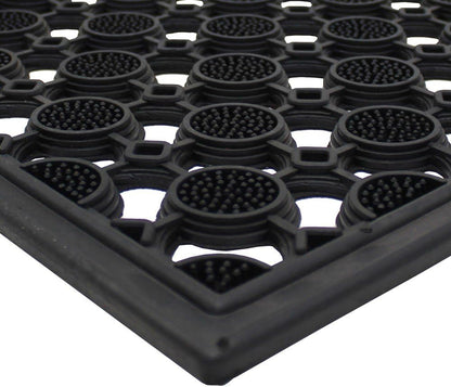 JVL Heavy Duty Rubber Elipse Circles Design Door Mat 40 X 70 Cm