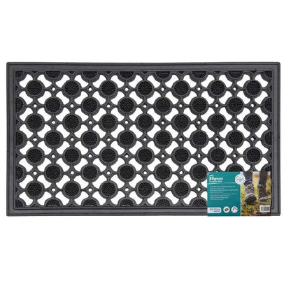 JVL Heavy Duty Rubber Elipse Circles Design Door Mat 40 X 70 Cm