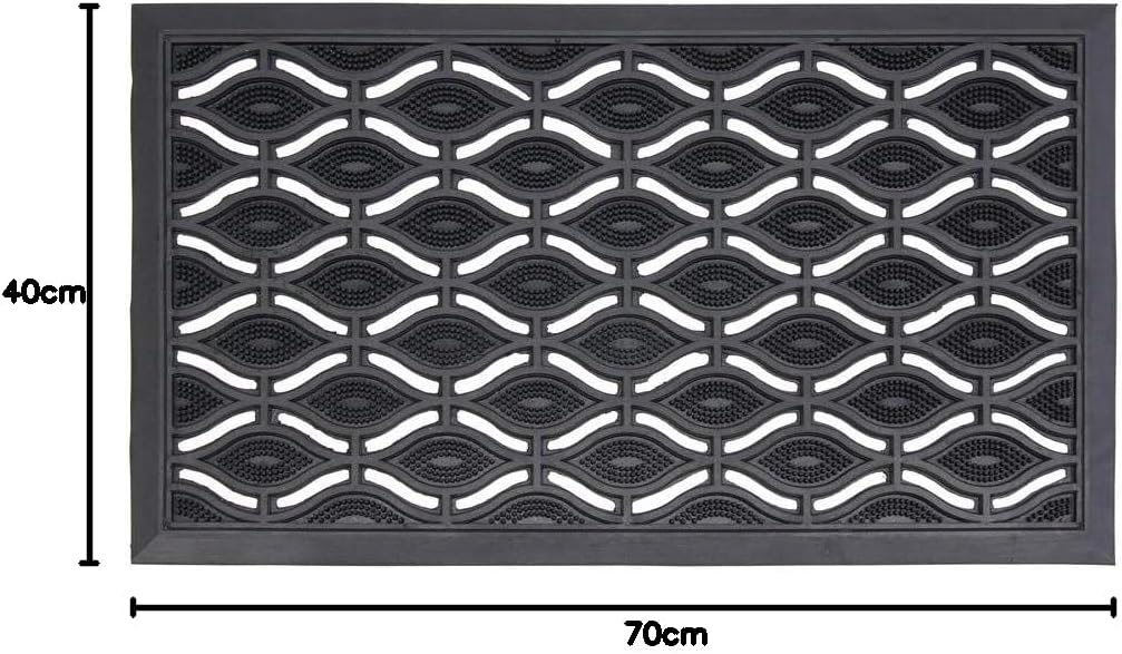 Door Mat 40X70Cm Elipses Rubber Scraper