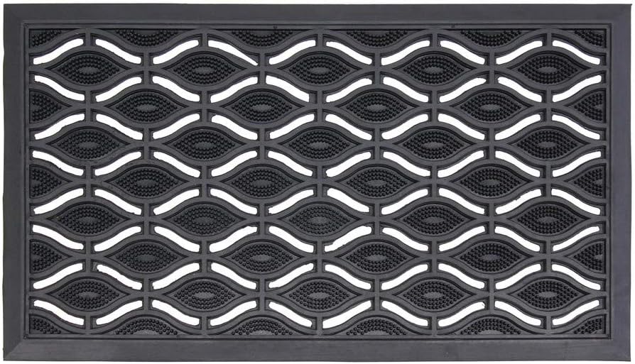 JVL Door Mat Elipses Rubber Scraper 40X70Cm