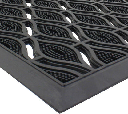 JVL Door Mat Elipses Rubber Scraper 40X70Cm