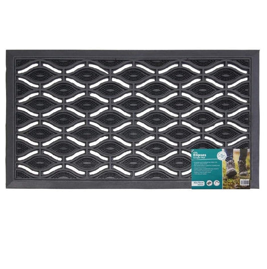 JVL Door Mat Elipses Rubber Scraper 40X70Cm