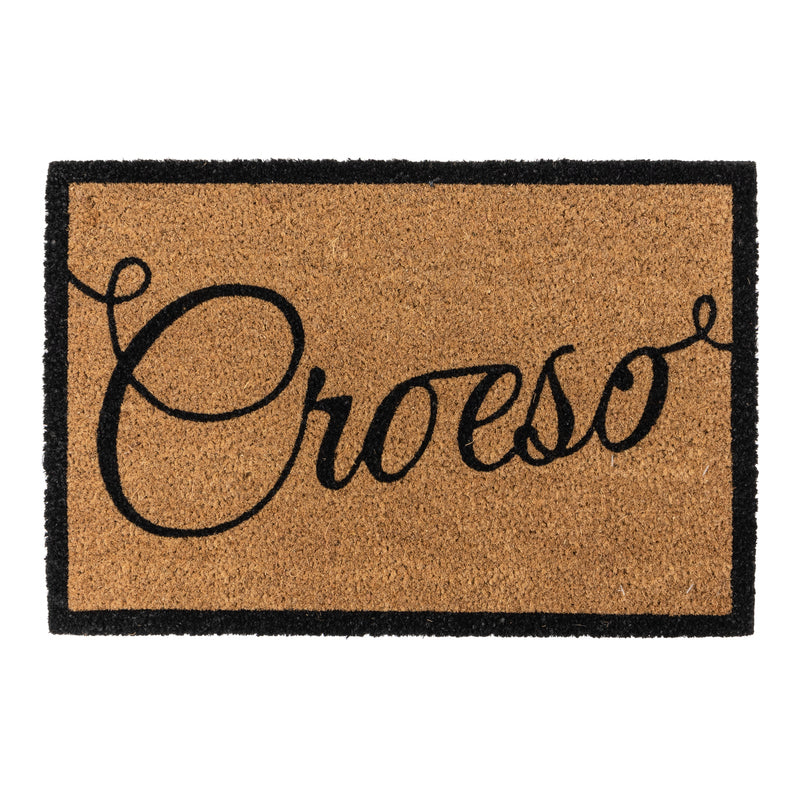 JVL Door Mat Croesco Coir Welsh/Cymru Welcome Greeting 40 x 60 cm
