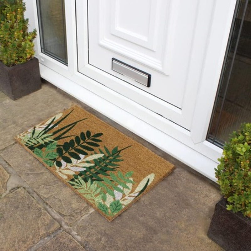 JVL Latex Coir Doormat- Greenery Door Mat 45X75Cm