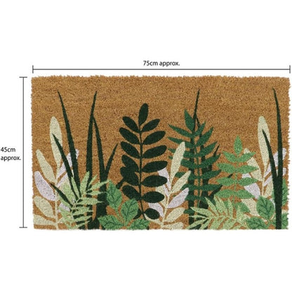 JVL Latex Coir Doormat- Greenery Door Mat 45X75Cm