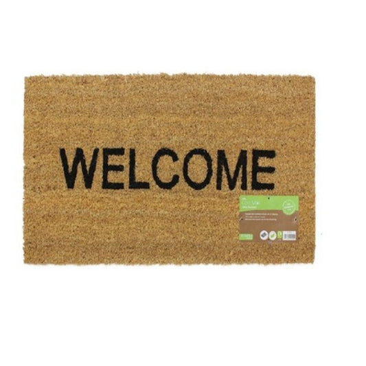 JVL Door Mat Coir Welcome X Natural 60cm / 33.5cm