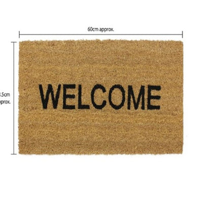 JVL Door Mat Coir Welcome X Natural 60cm / 33.5cm