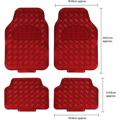 Titan - Universal 4 Piece Car Mat Set Red