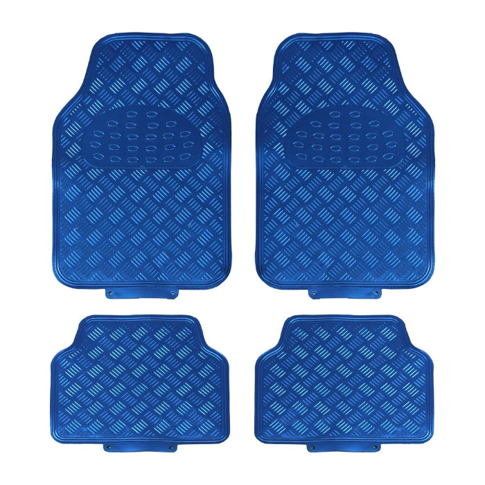 Titan - Universal 4 Piece Car Mat Set Blue
