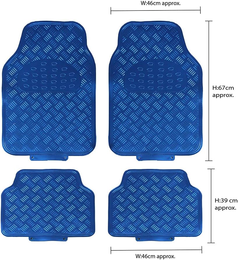 Titan - Universal 4 Piece Car Mat Set Blue