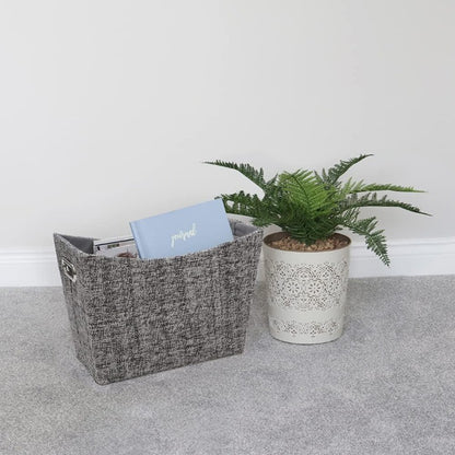 JVL News Paper Magazine Holder, Urban Rectangle Storage Rack Grey