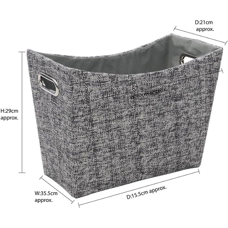 JVL News Paper Magazine Holder, Urban Rectangle Storage Rack Grey